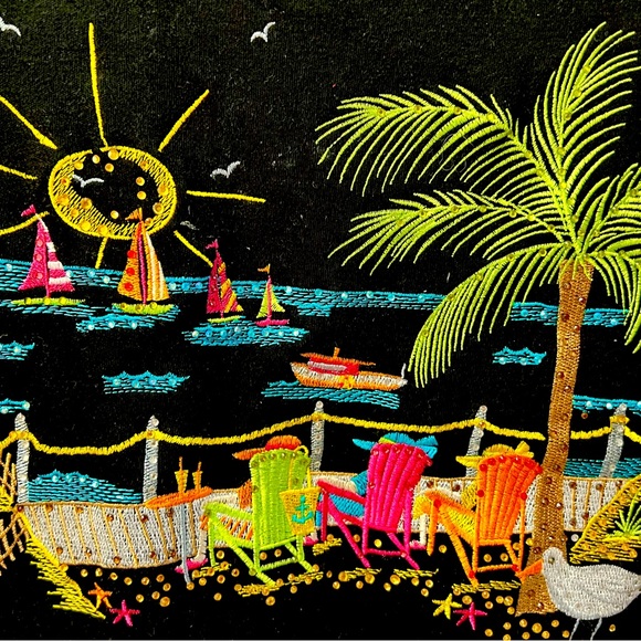 Quacker Factory Summer Scene size 1X cotton top - Picture 3 of 7